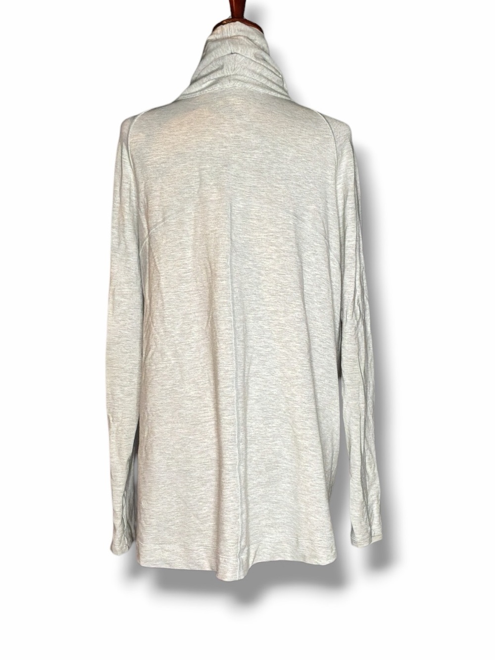 Lululemon Heather Grey Cowl Neck Asymmetrical Zip Athletic Sweatshirt Size 10 - Picture 3 of 9